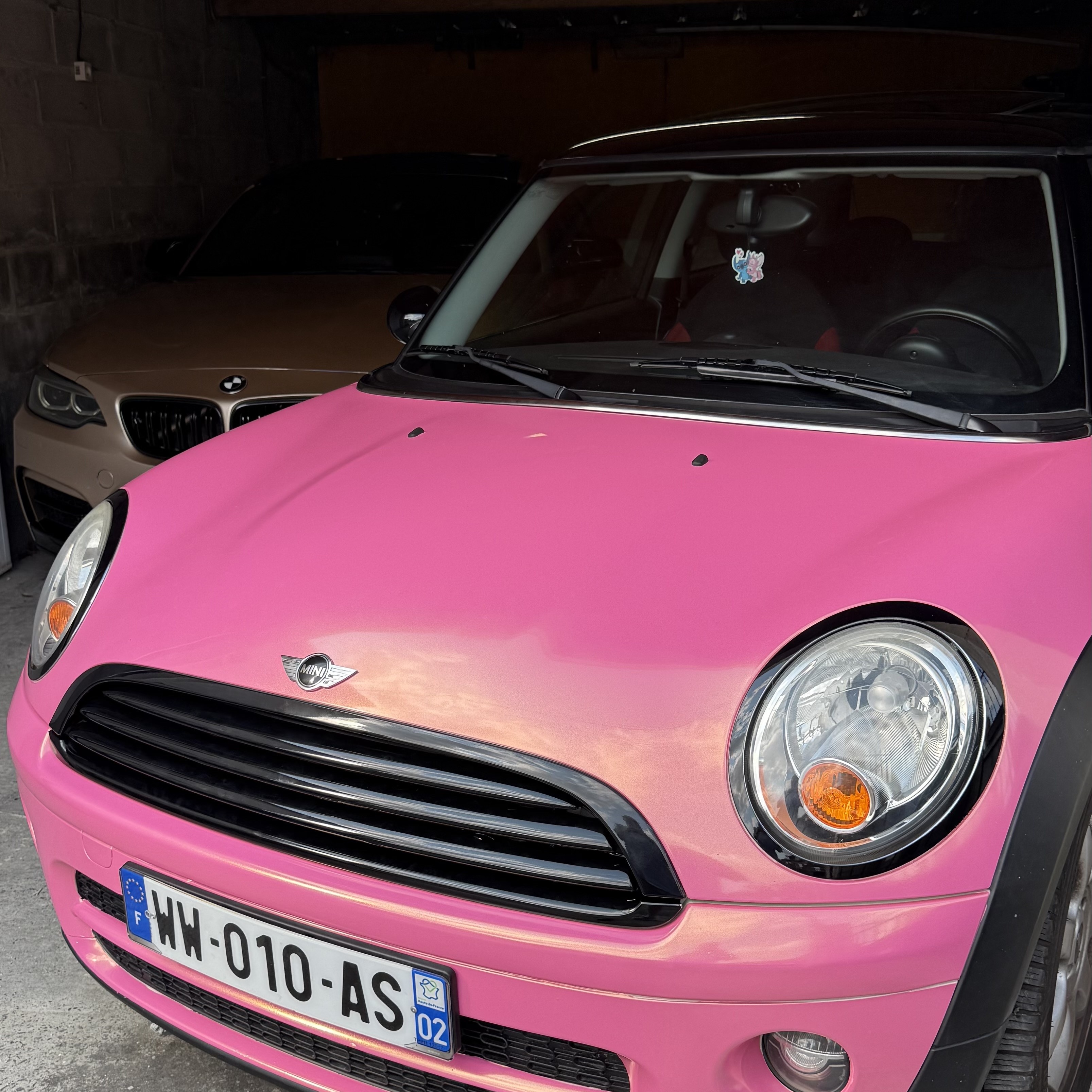 Glossy Diamond Gold Pink Car Vinyl Wrap