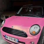 Glossy Diamond Gold Pink Car Vinyl Wrap
