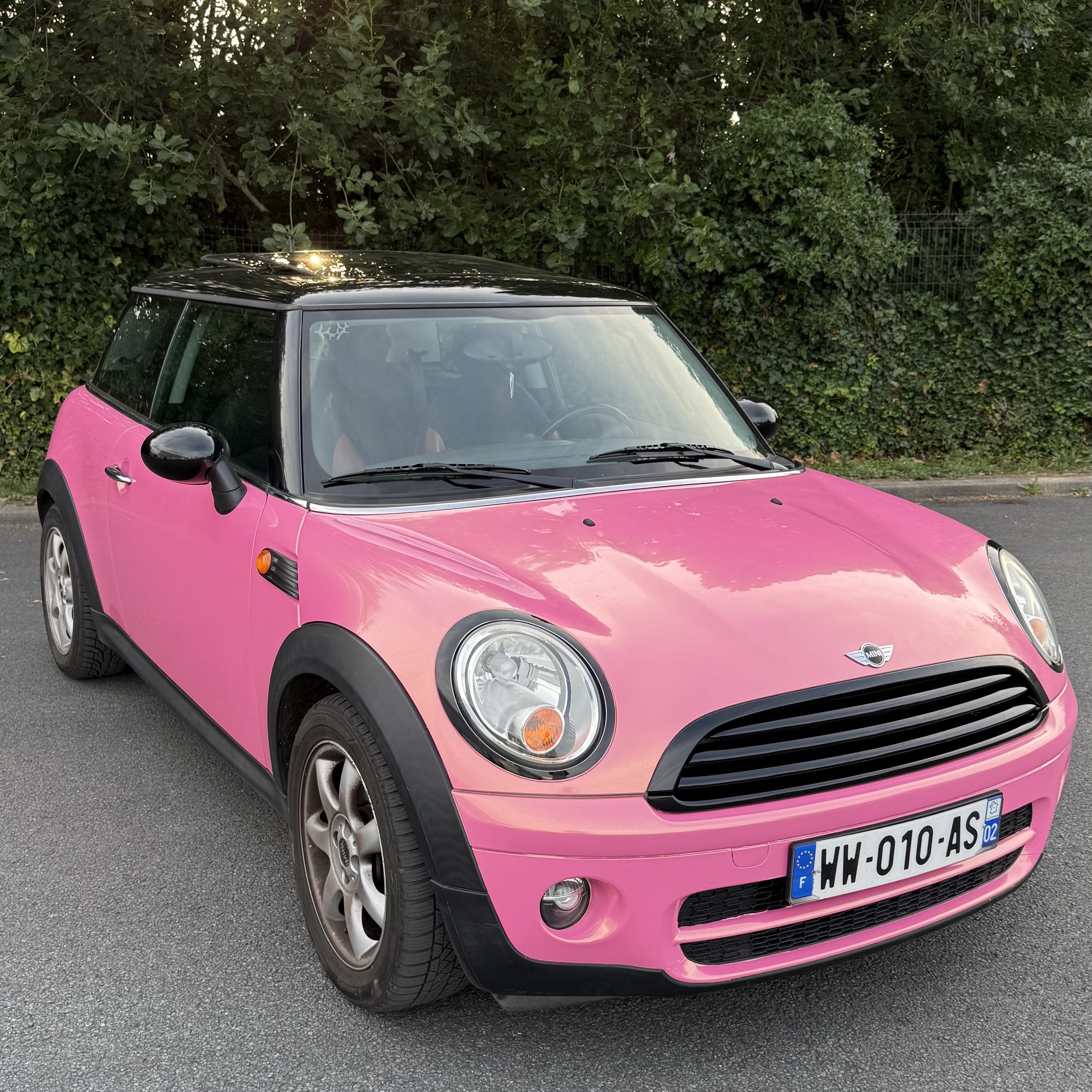 Glossy Diamond Gold Pink Car Vinyl Wrap