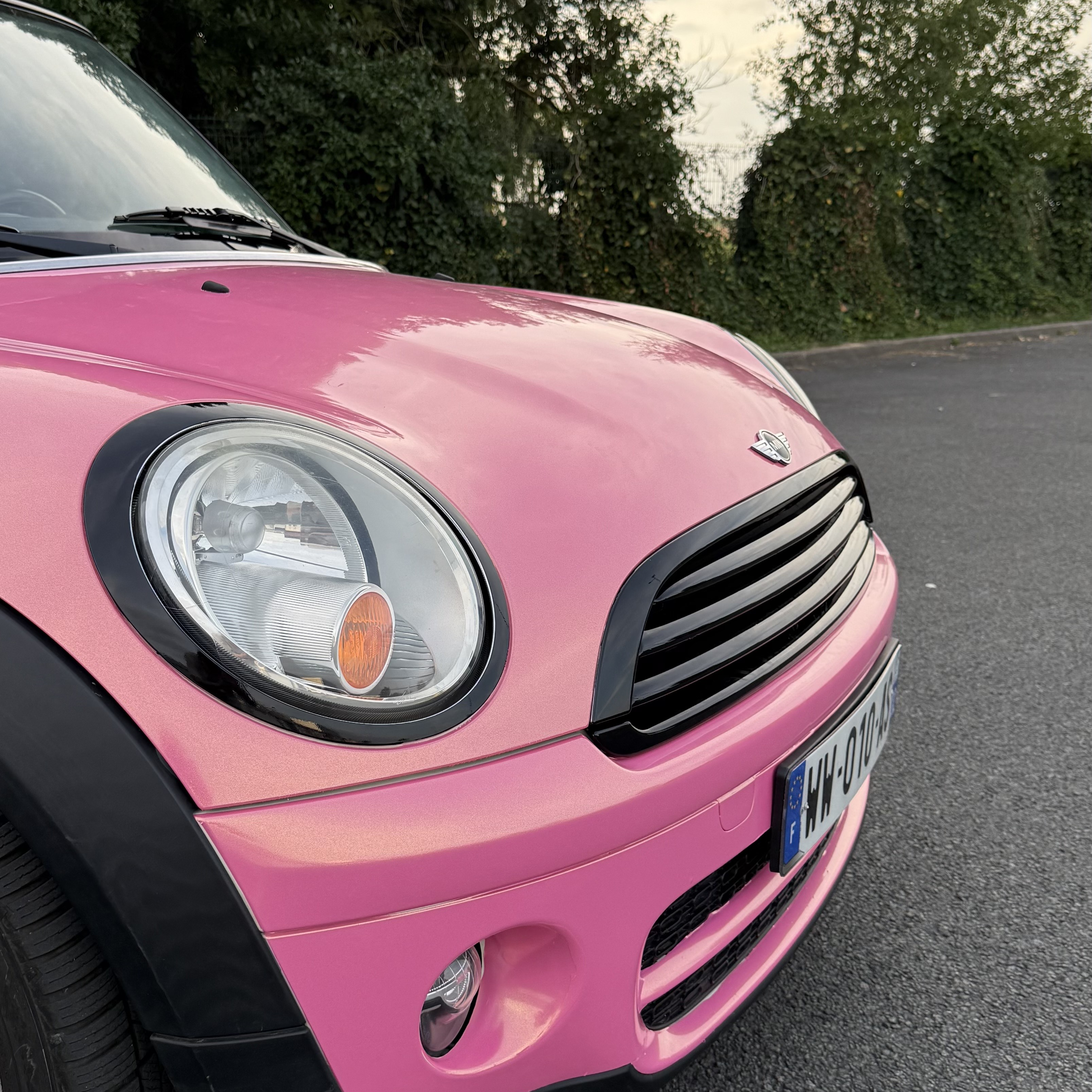 Glossy Diamond Gold Pink Car Vinyl Wrap