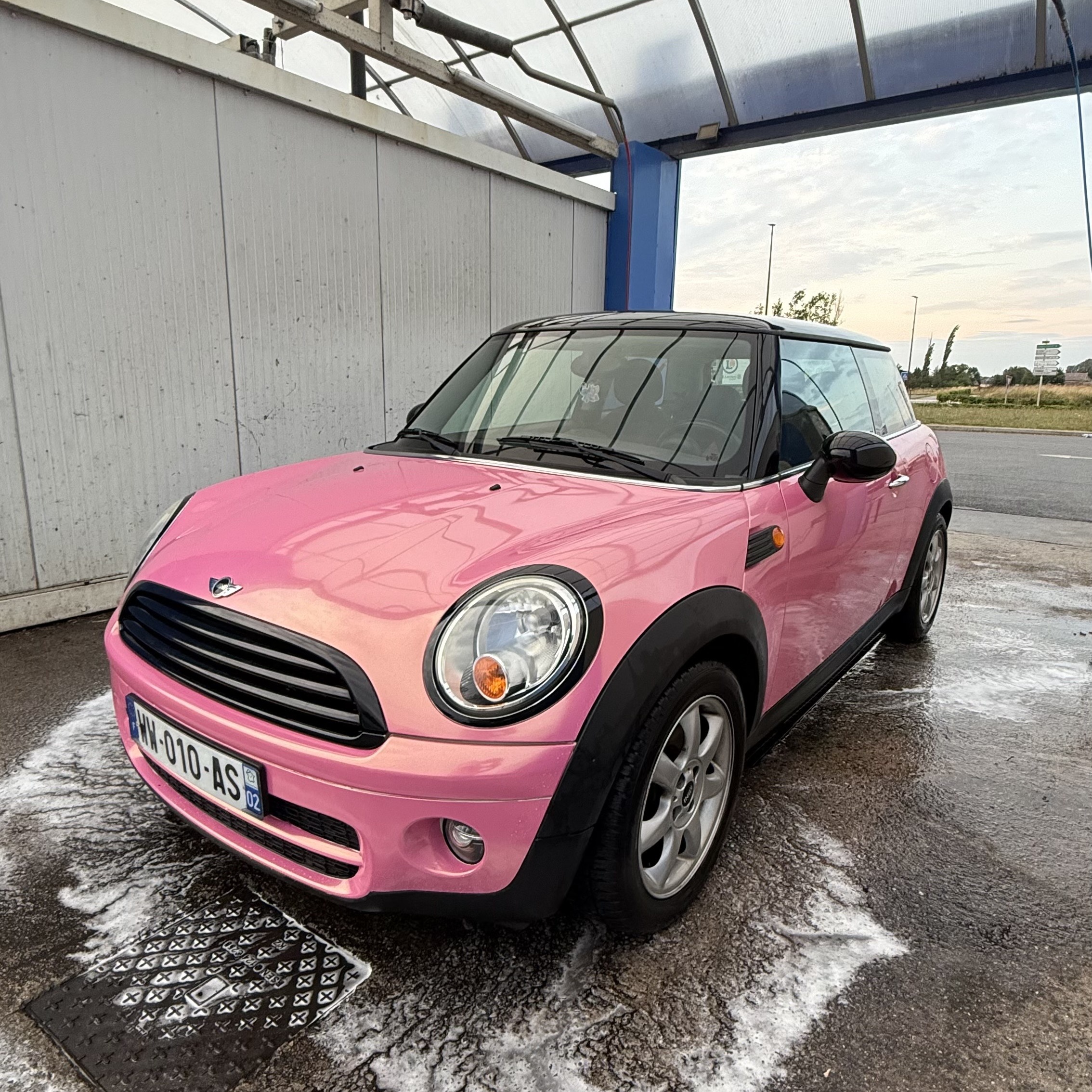 Glossy Diamond Gold Pink Car Vinyl Wrap