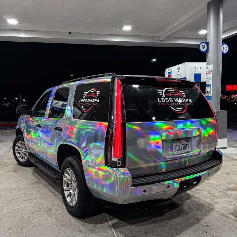 Laser Electroplated Silver Car Vinyl Wrap