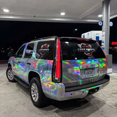 Laser Electroplated Silver Car Vinyl Wrap 02