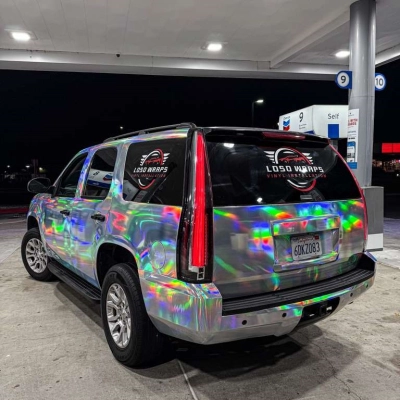 Laser Electroplated Silver Car Vinyl Wrap 02