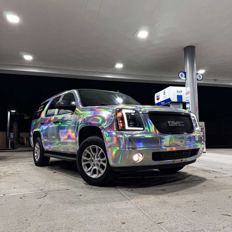 Laser Electroplated Silver Car Vinyl Wrap