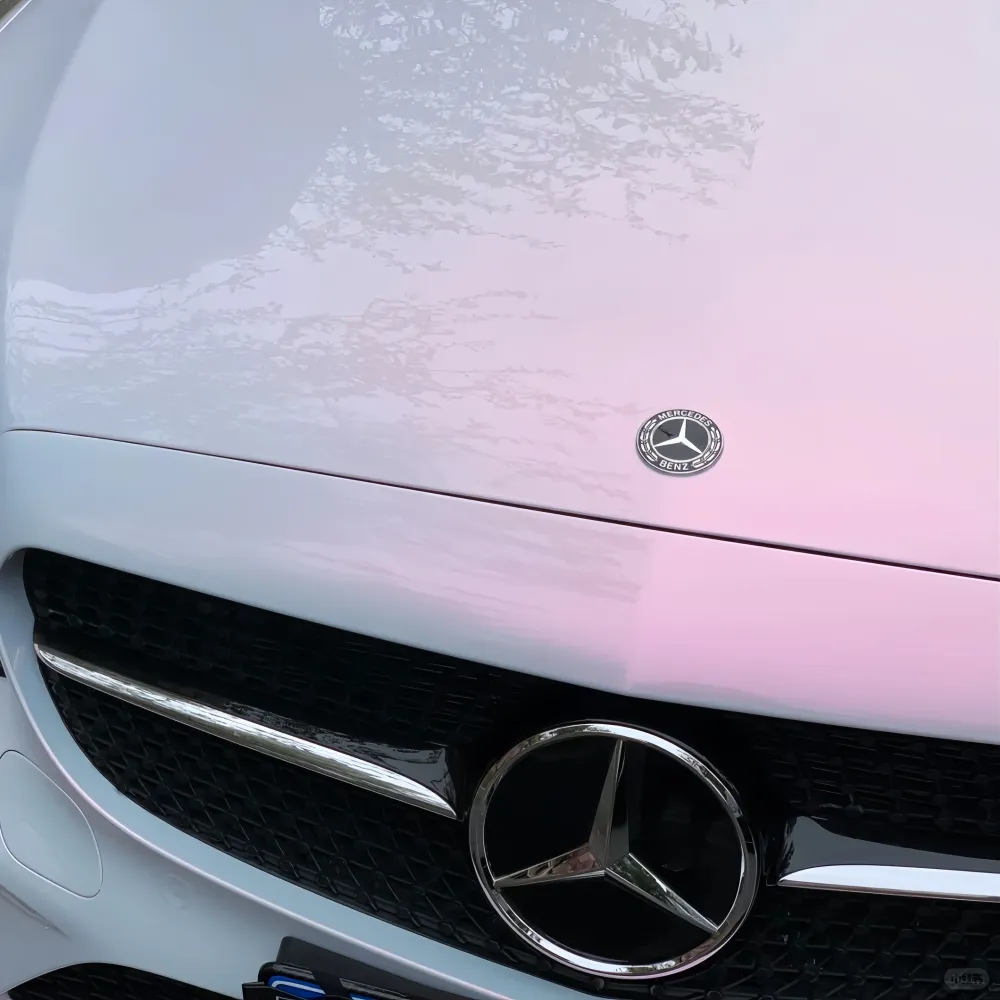  Gloss Metallic Pink to White Car Vinyl Wrap 