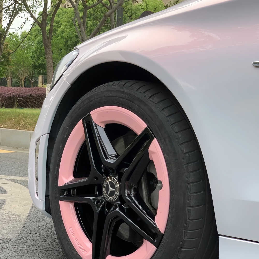  Gloss Metallic Pink to White Car Vinyl Wrap 