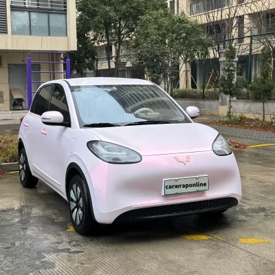  Gloss Metallic Pink to White Car Vinyl Wrap  02