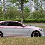  Gloss Metallic Pink to White Car Vinyl Wrap 