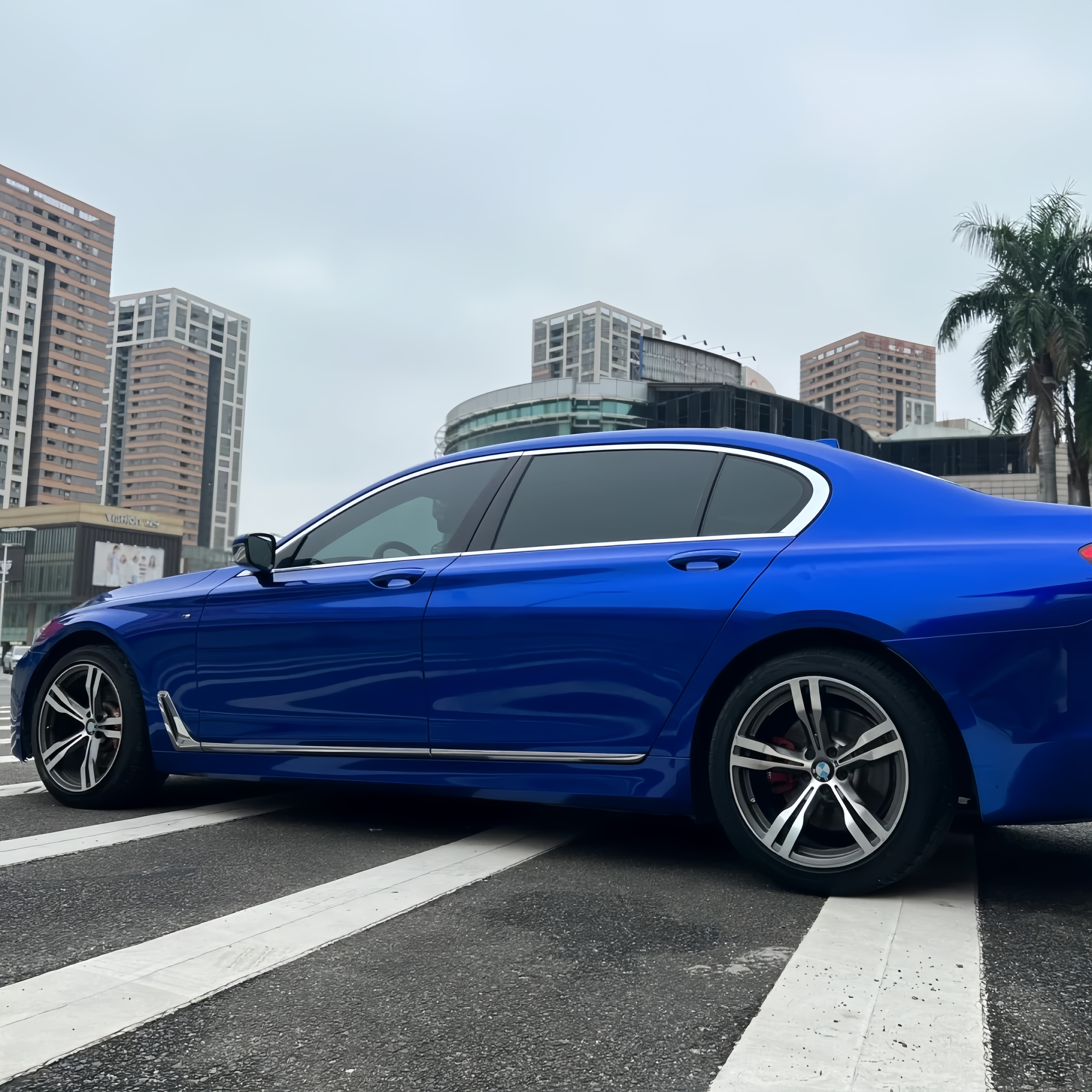 PET Gloss Liquid Ocean Blue Car Vinyl Wrap