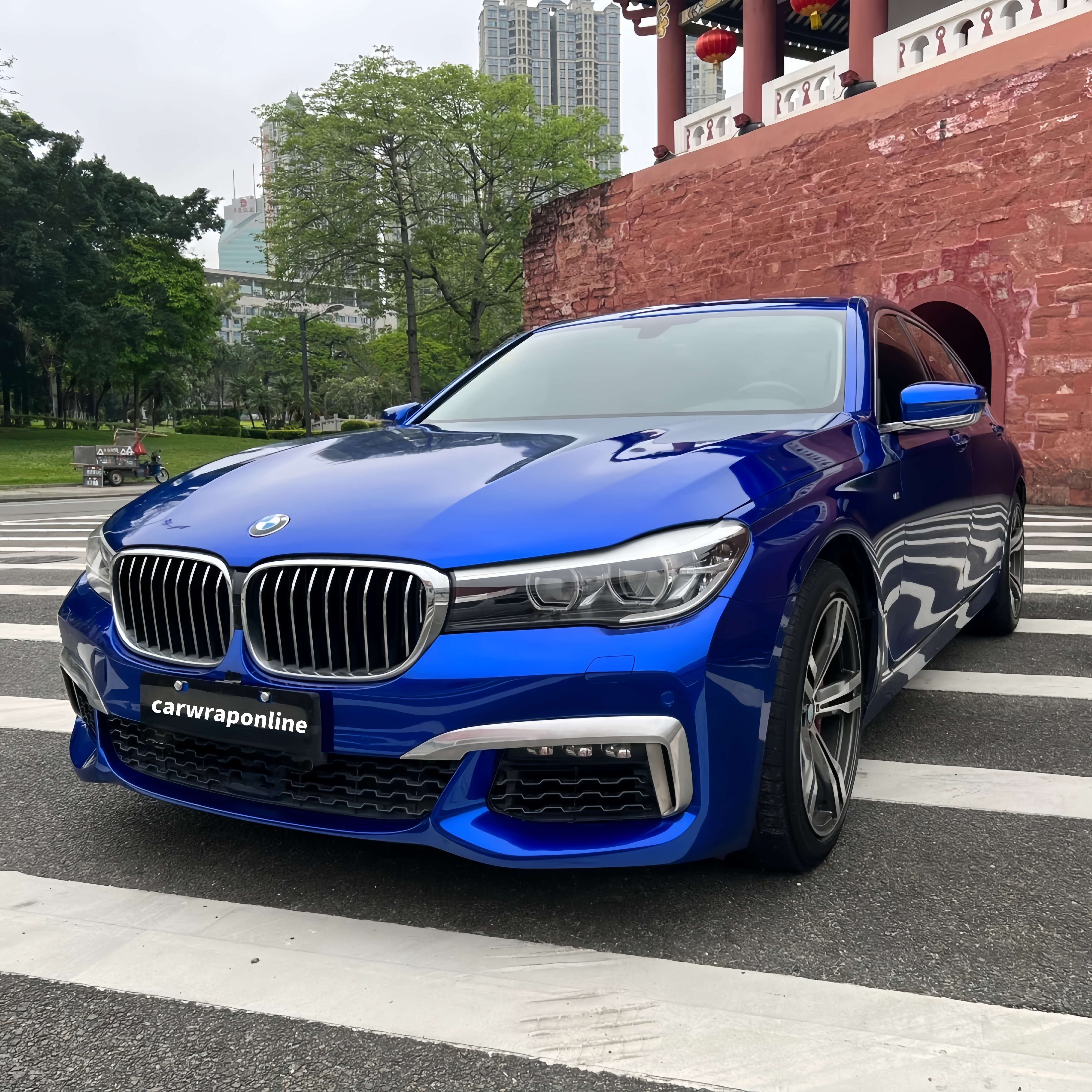 PET Gloss Liquid Ocean Blue Car Vinyl Wrap