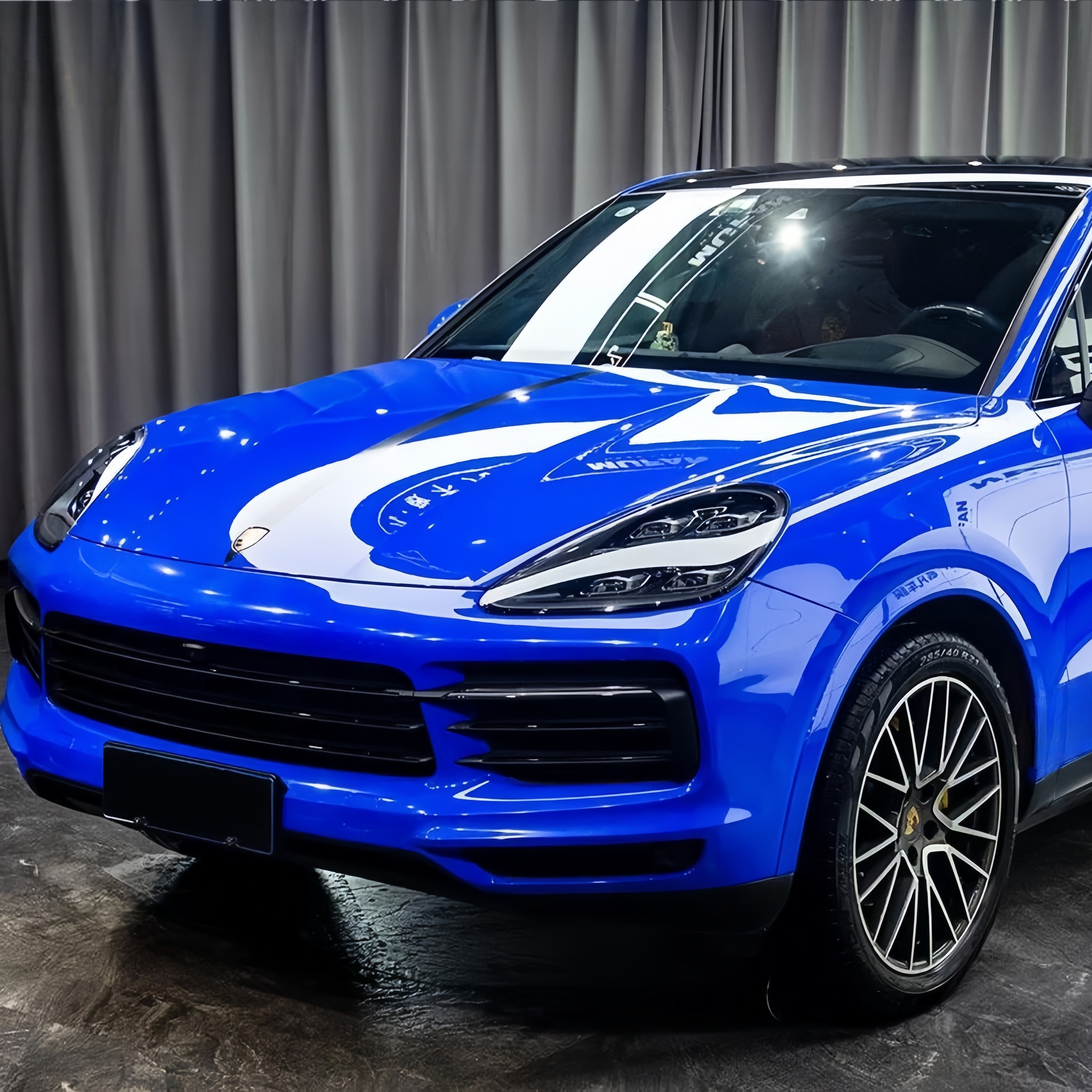 Glossy Crystal Royal Blue Car Vinyl Wrap