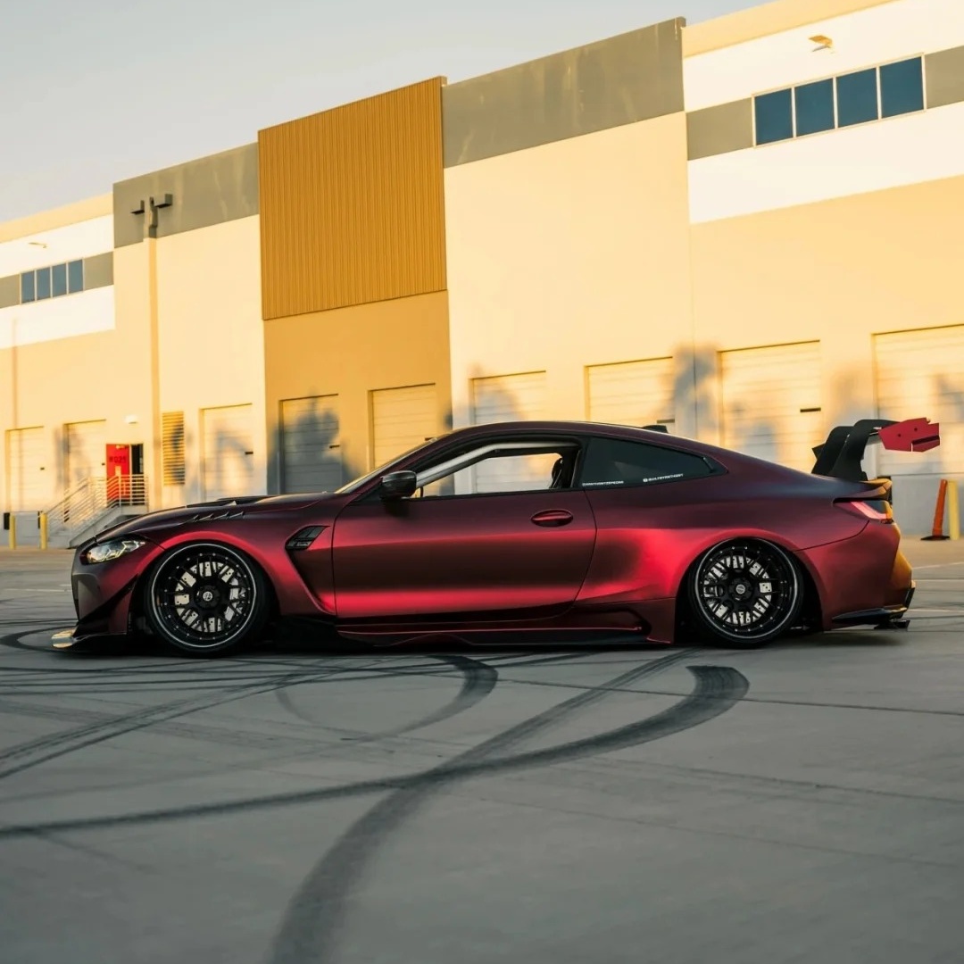 PET Benz Matte Metallic Romance Red Car Vinyl Wrap