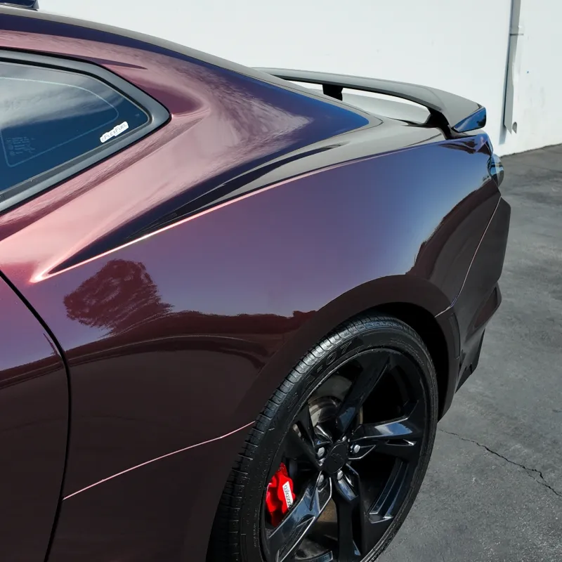 Gloss Metallic Black Rose Car Vinyl Wrap