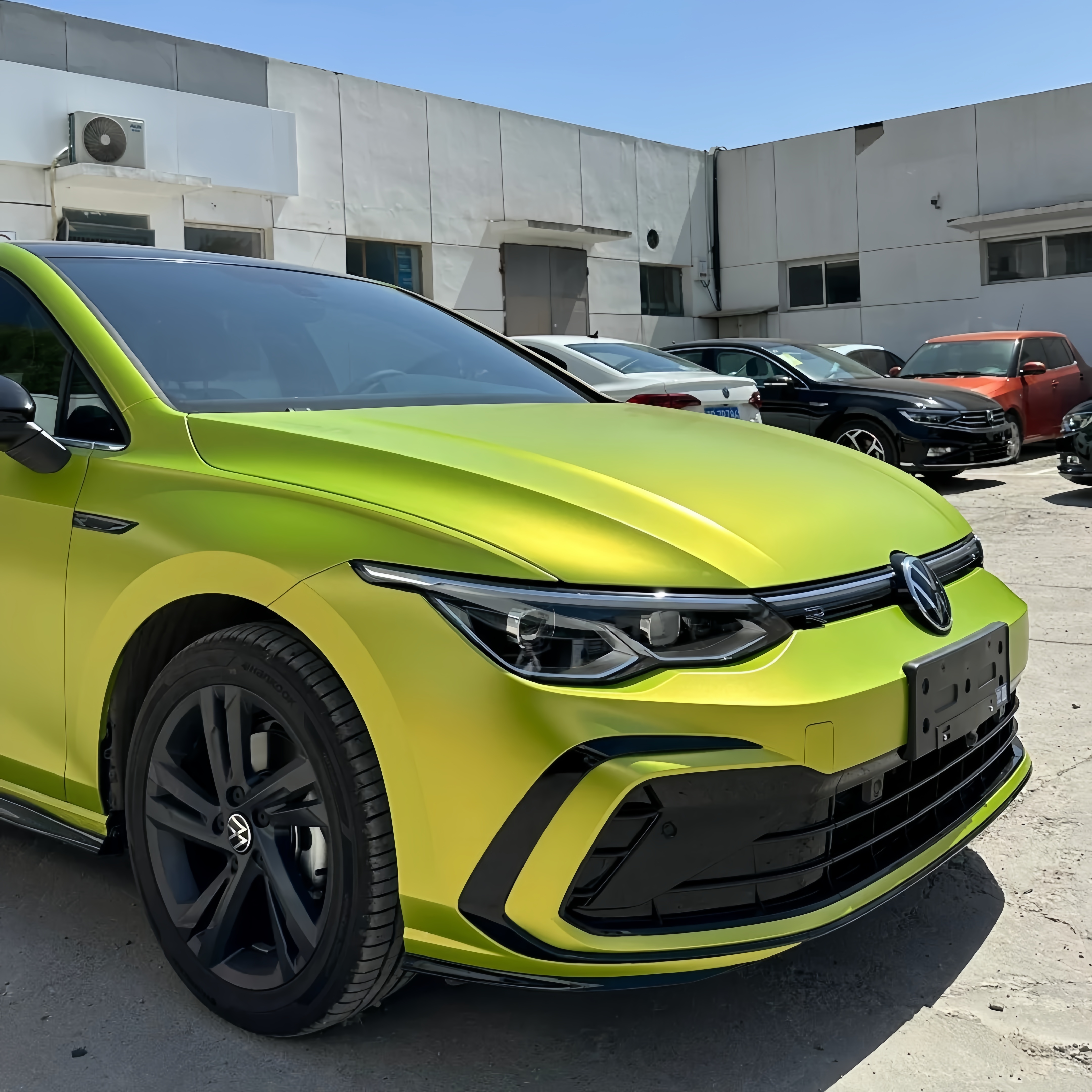 Pure Metal Lemon Green Car Vinyl Wrap