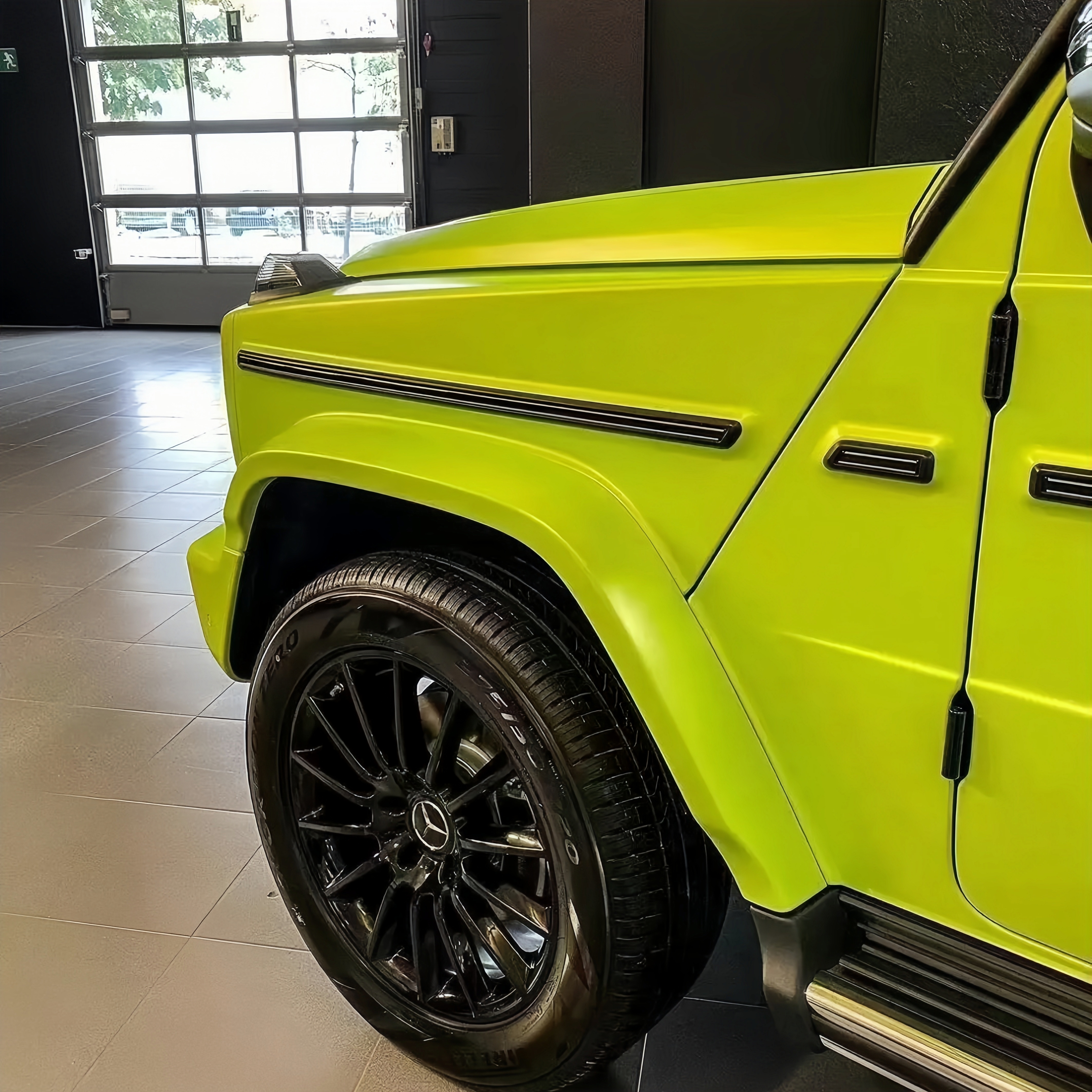 Pure Metal Lemon Green Car Vinyl Wrap