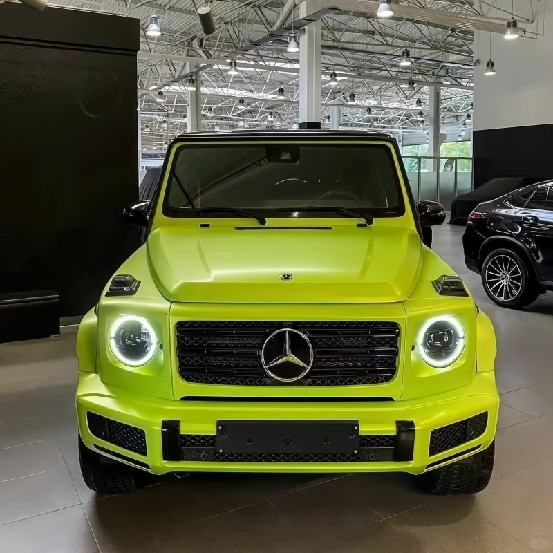 Pure Metal Lemon Green Car Vinyl Wrap