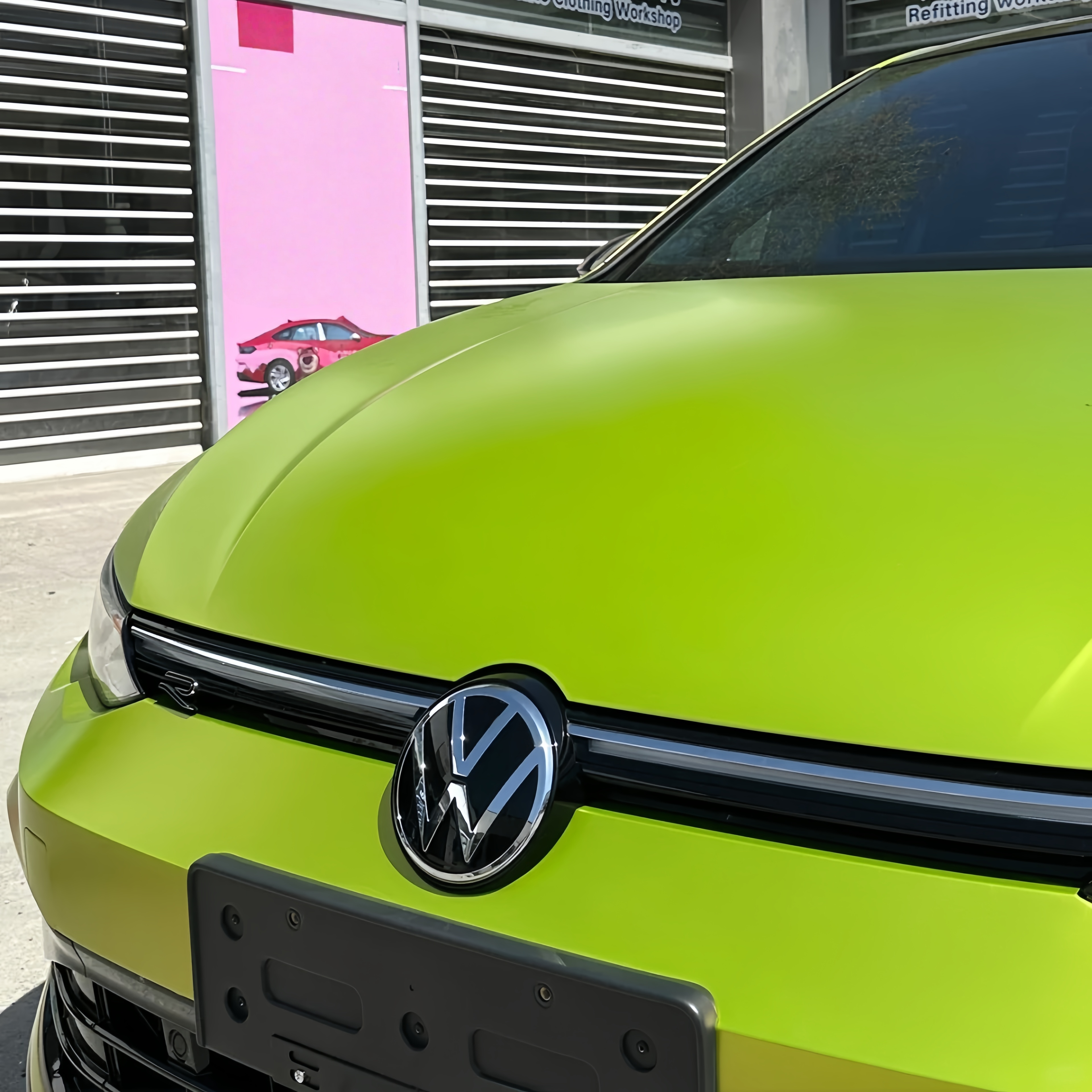Pure Metal Lemon Green Car Vinyl Wrap