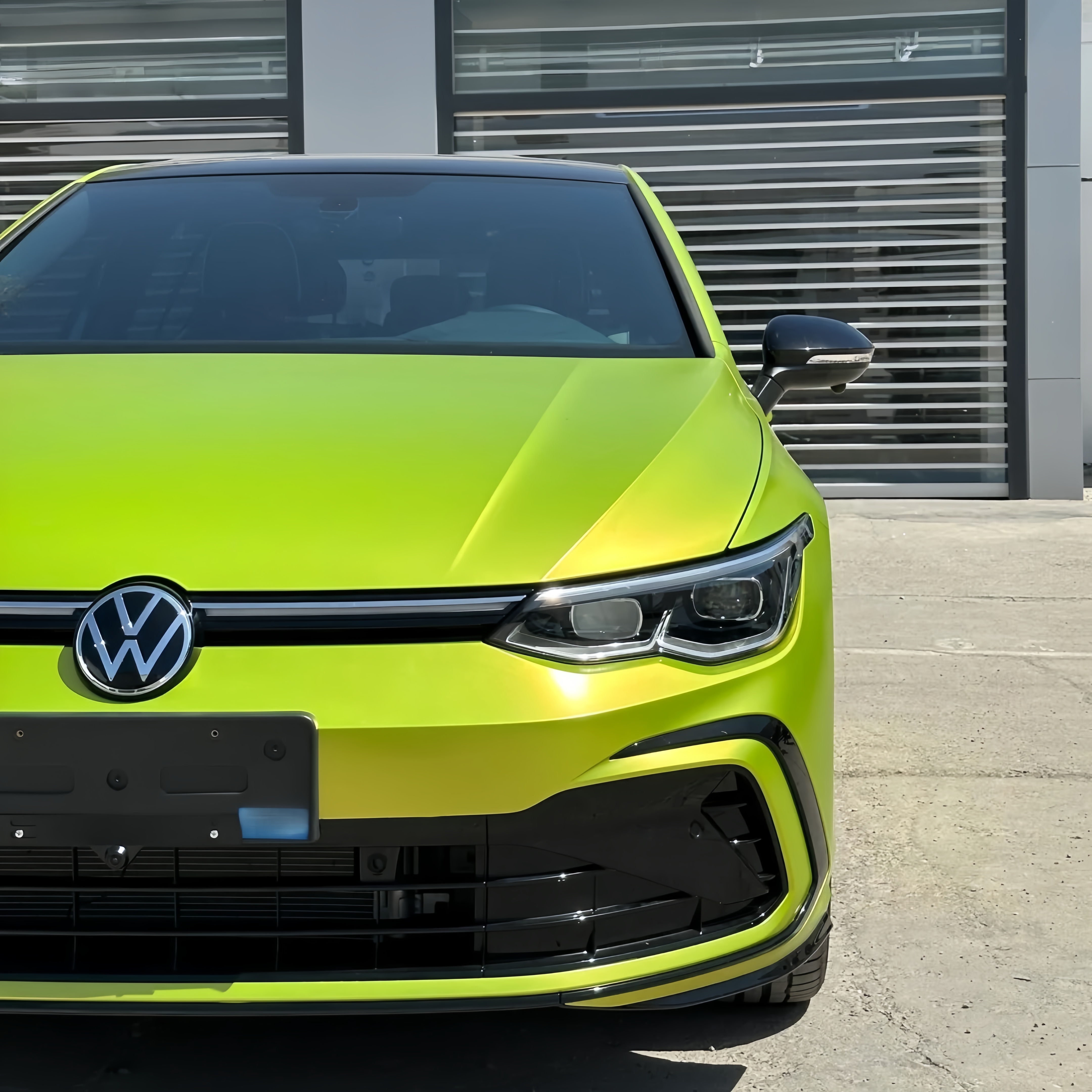 Pure Metal Lemon Green Car Vinyl Wrap