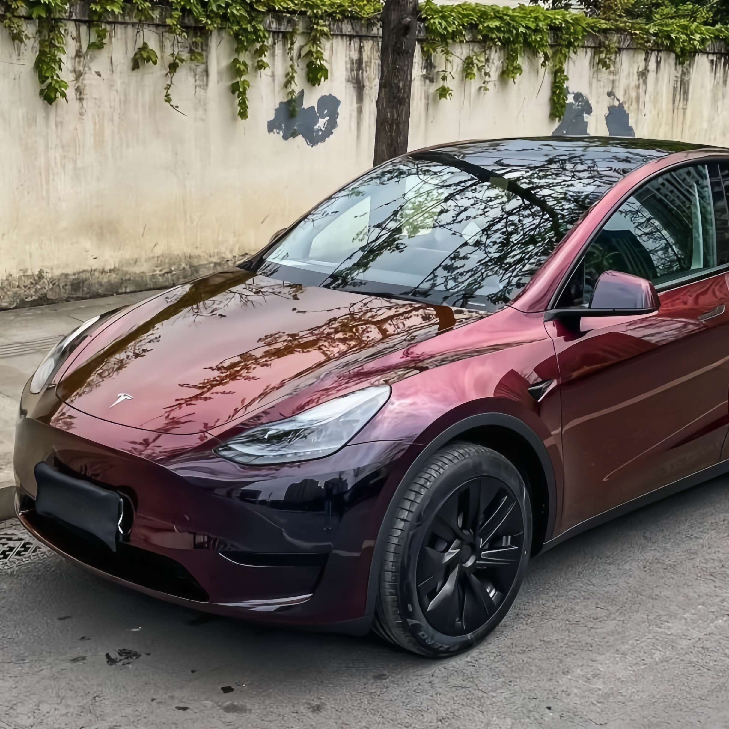 PET Gloss Shifting Red to Black Car Vinyl Wrap