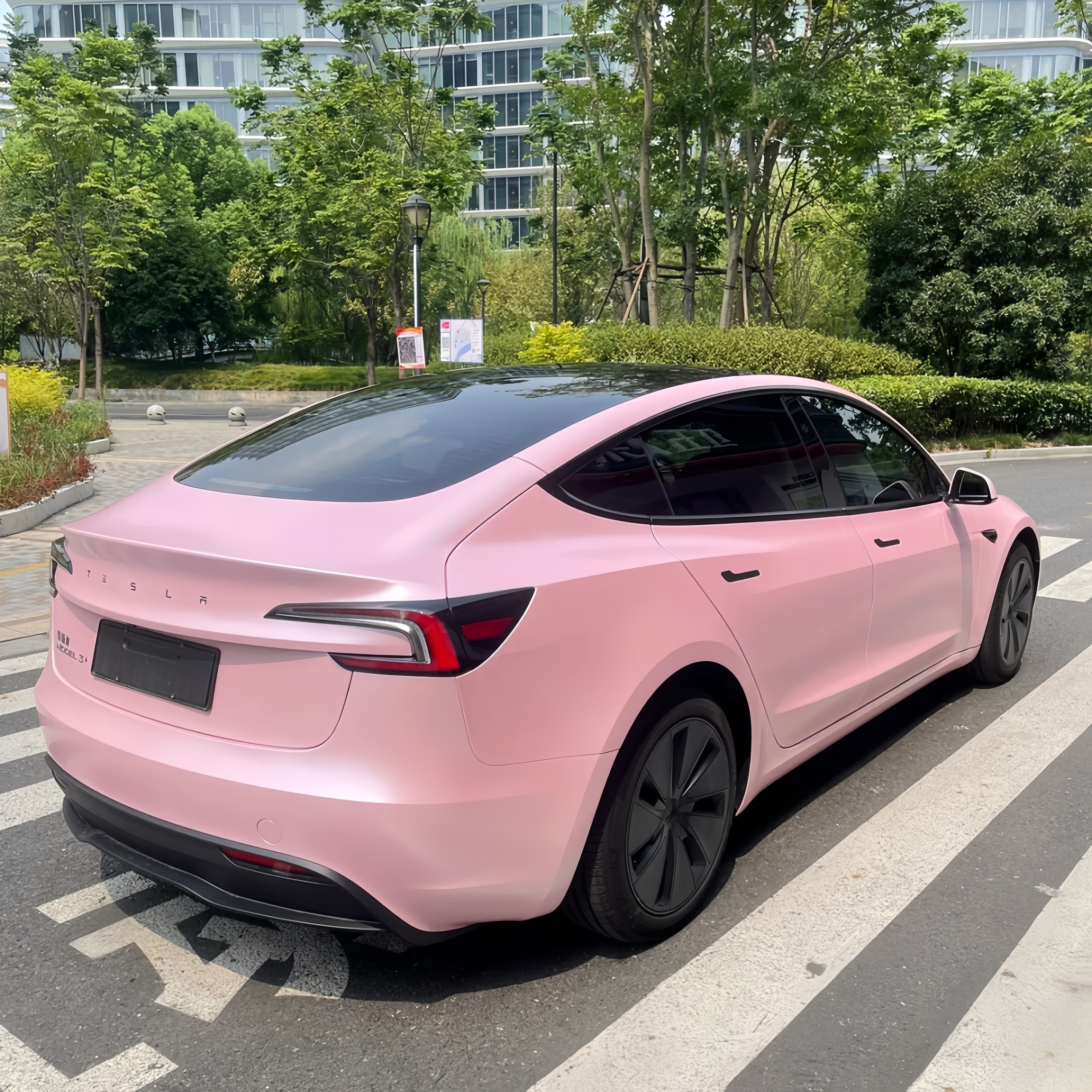 Matte Pure Metal Cherry Pink Car Vinyl Wrap