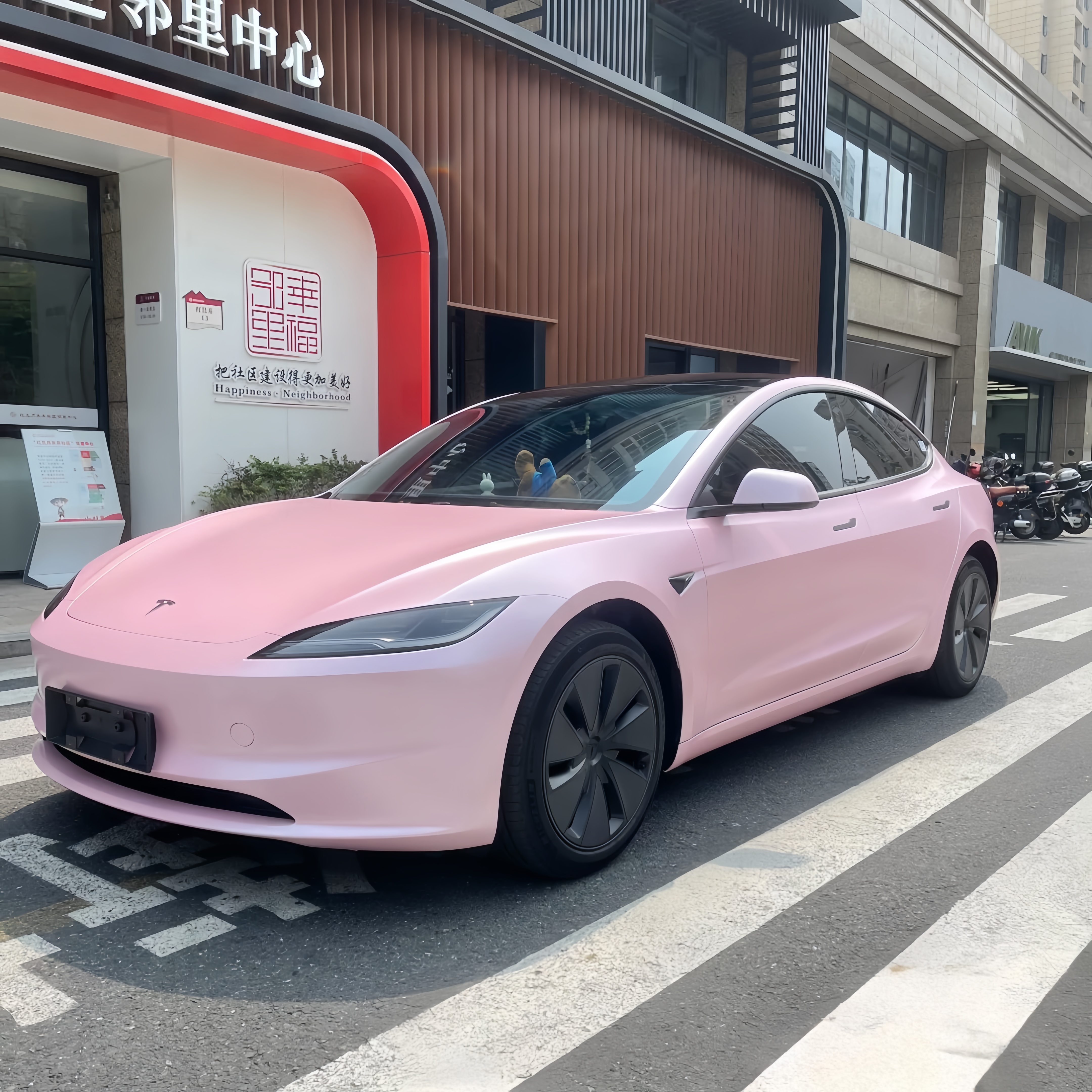Matte Pure Metal Cherry Pink Car Vinyl Wrap