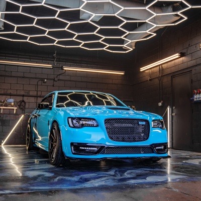 Super Gloss Sky Blue Car Vinyl Wrap 02