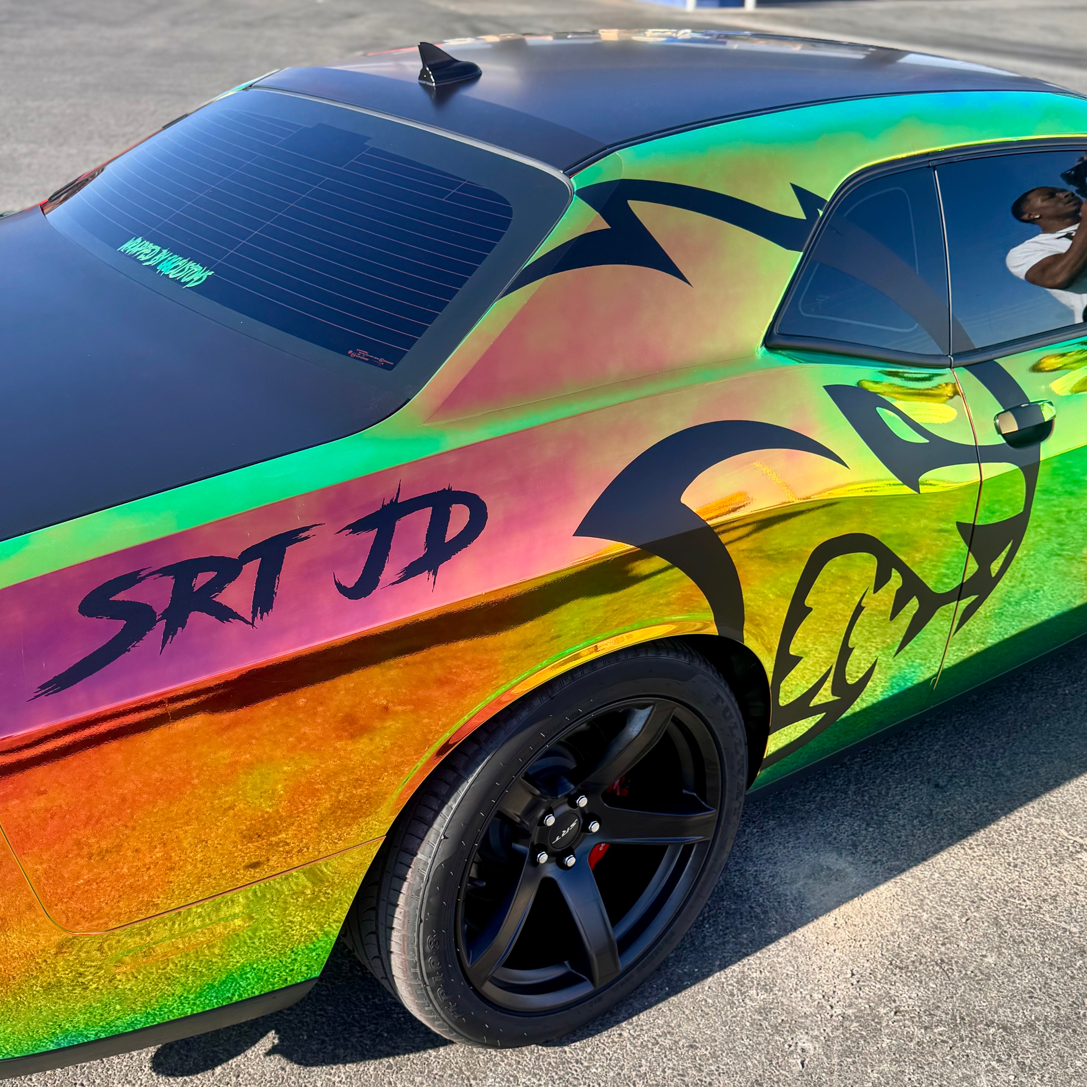 Rainbow Chrome Green Car Vinyl Wrap