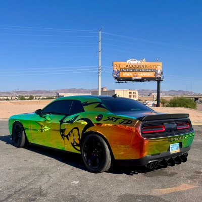 Rainbow Chrome Green Car Vinyl Wrap 01