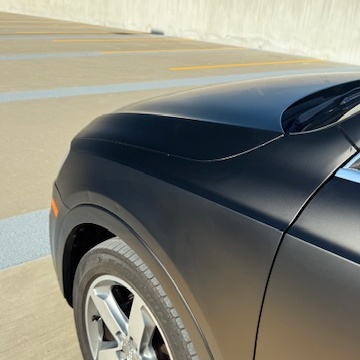 Satin Black Car Vinyl Wrap