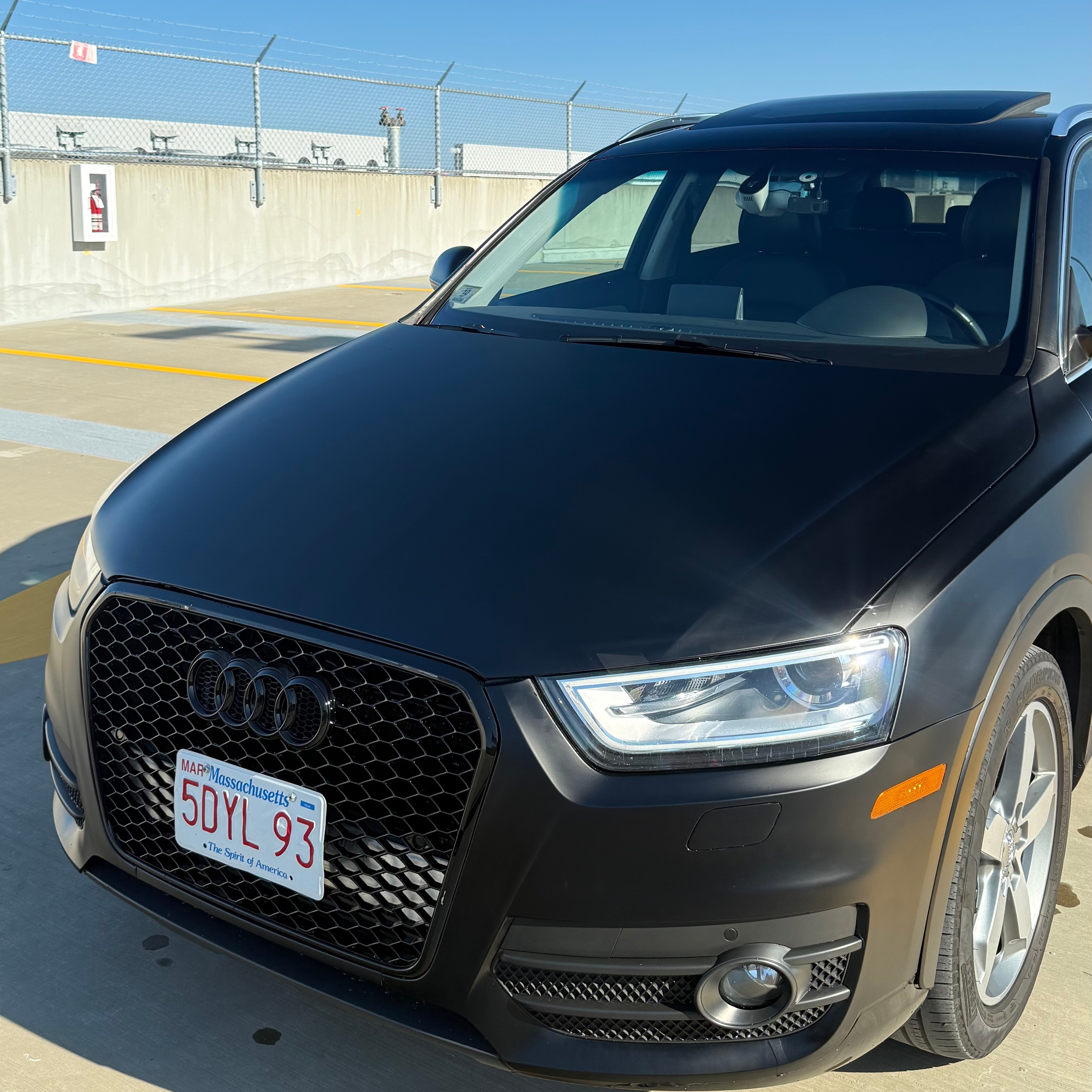 Satin Black Car Vinyl Wrap