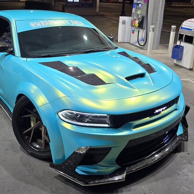  Metallic Neon Ice Blue Car Vinyl Wrap