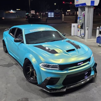  Metallic Neon Ice Blue Car Vinyl Wrap 02