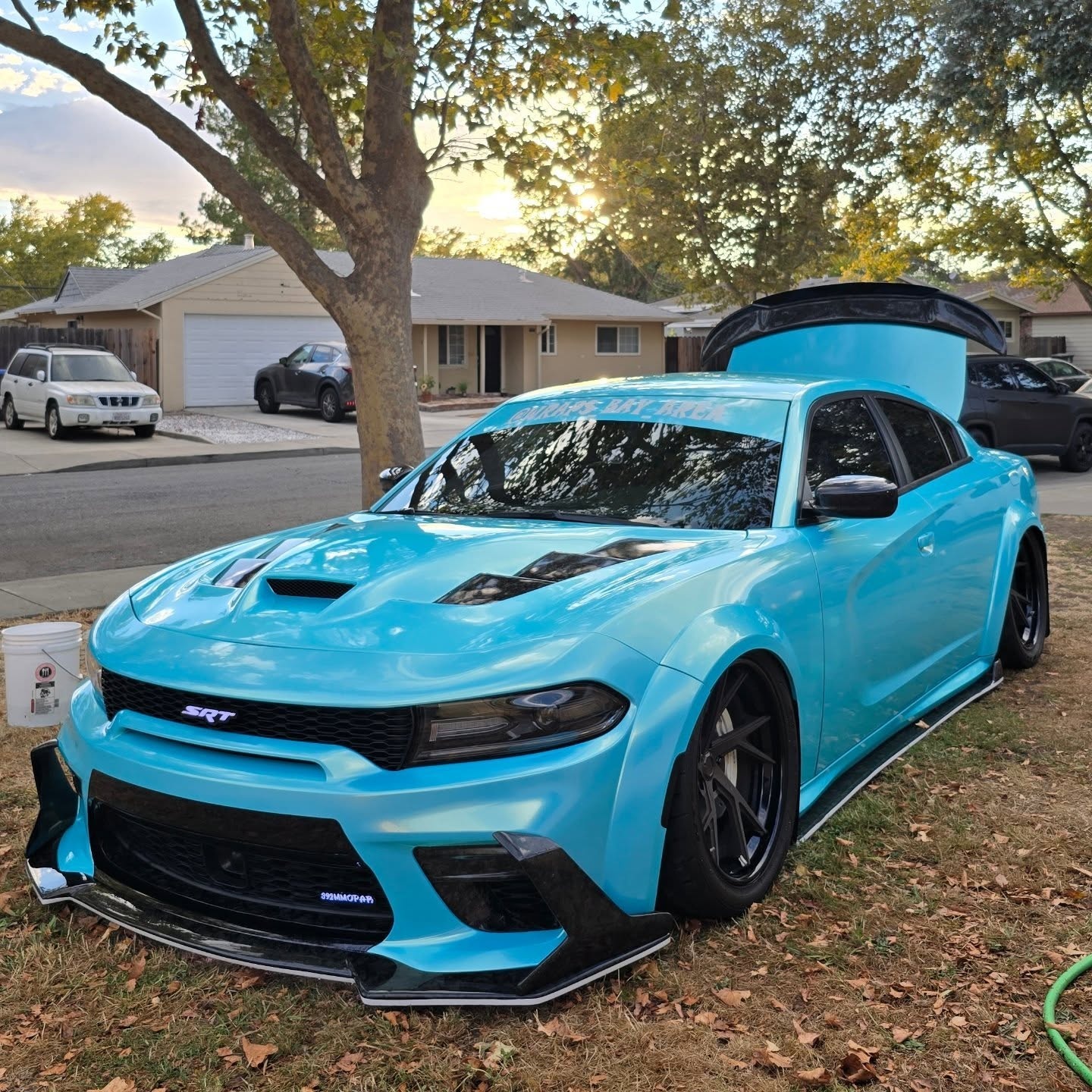  Metallic Neon Ice Blue Car Vinyl Wrap