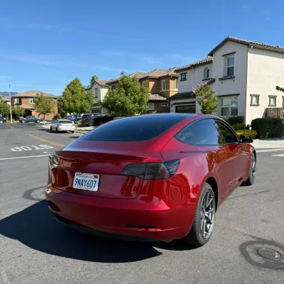 Gloss Metallic Cherry Red Car Vinyl Wrap 02