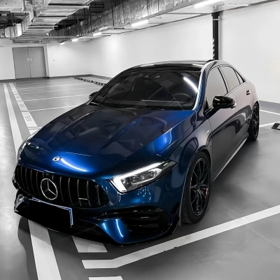 Gloss Metallic Indigo Blue Car Vinyl Wrap 02