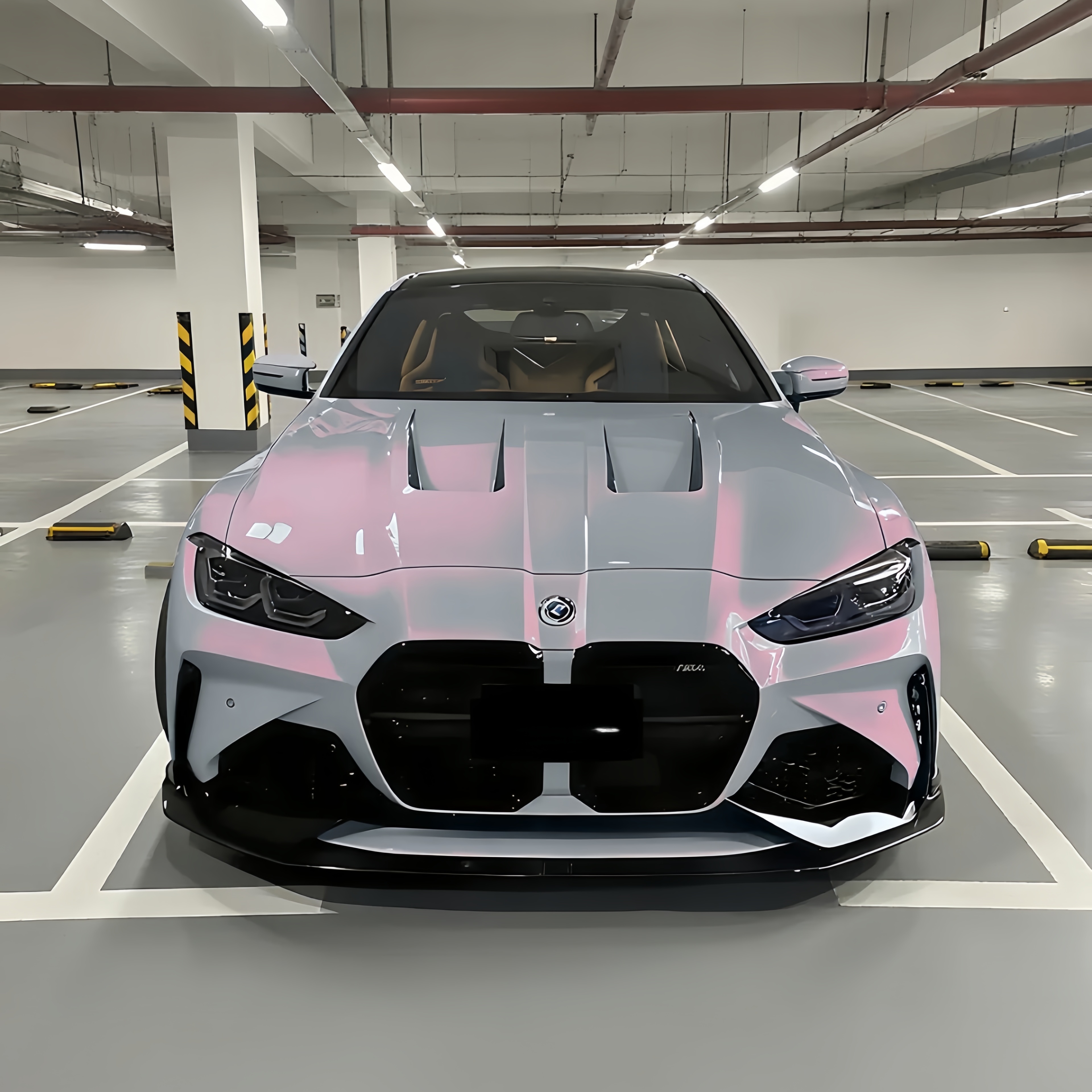 Gloss Metallic Twin Candy Gray Red Car Vinyl Wrap