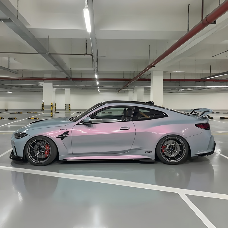Gloss Metallic Twin Candy Gray Red Car Vinyl Wrap