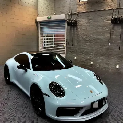 Super Gloss Glacier Blue Car Vinyl Wrap 02