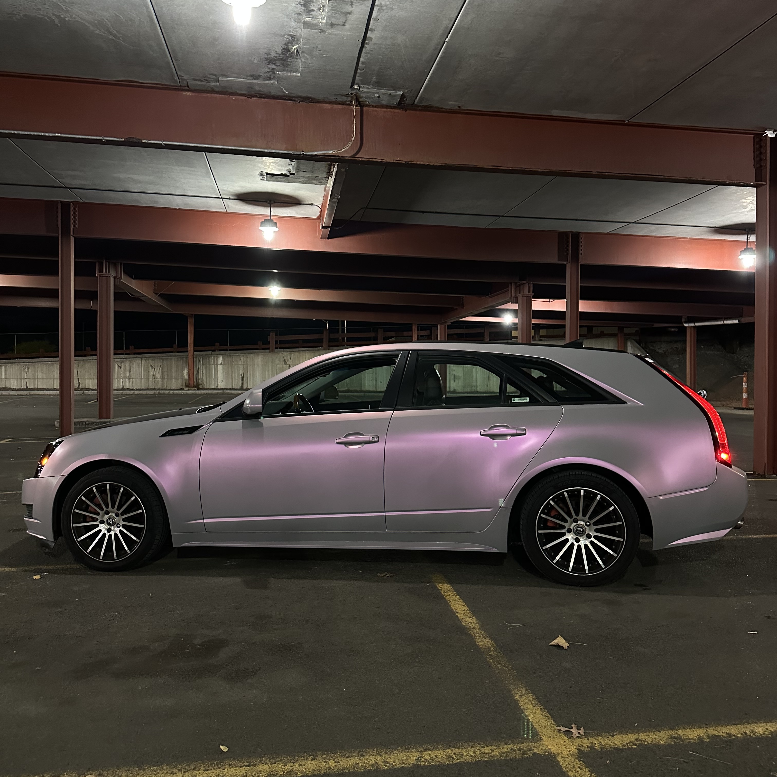 Matte Twin Candy Grey Red Car Vinyl Wrap