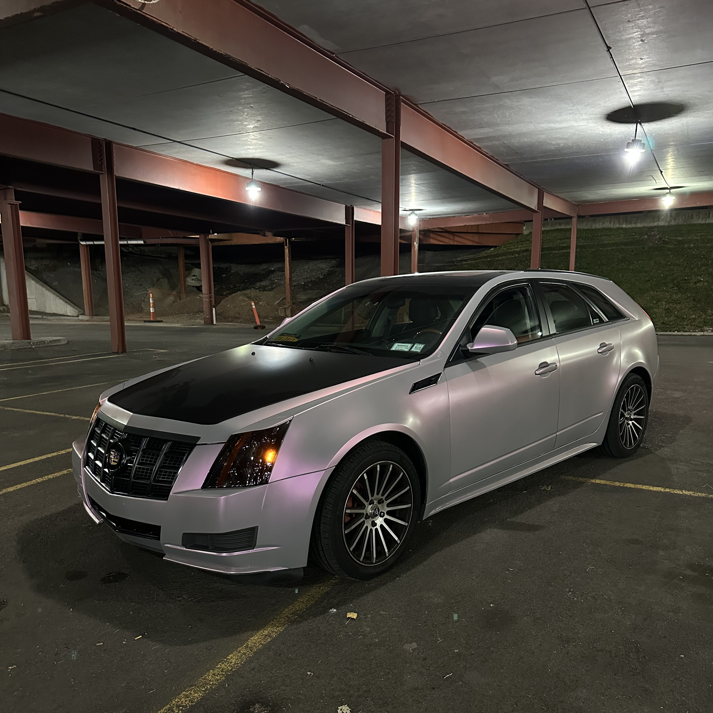 Matte Twin Candy Grey Red Car Vinyl Wrap