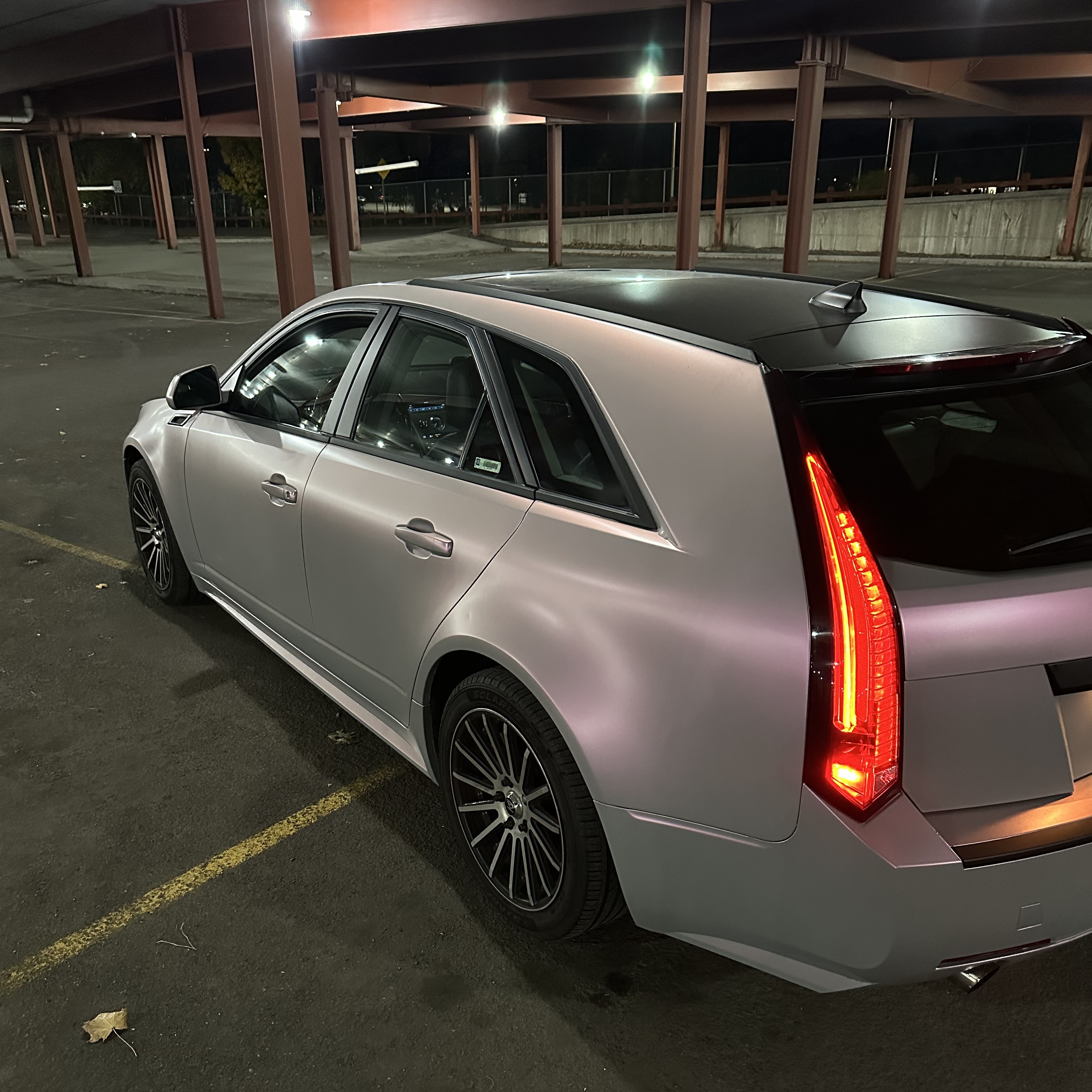 Matte Twin Candy Grey Red Car Vinyl Wrap