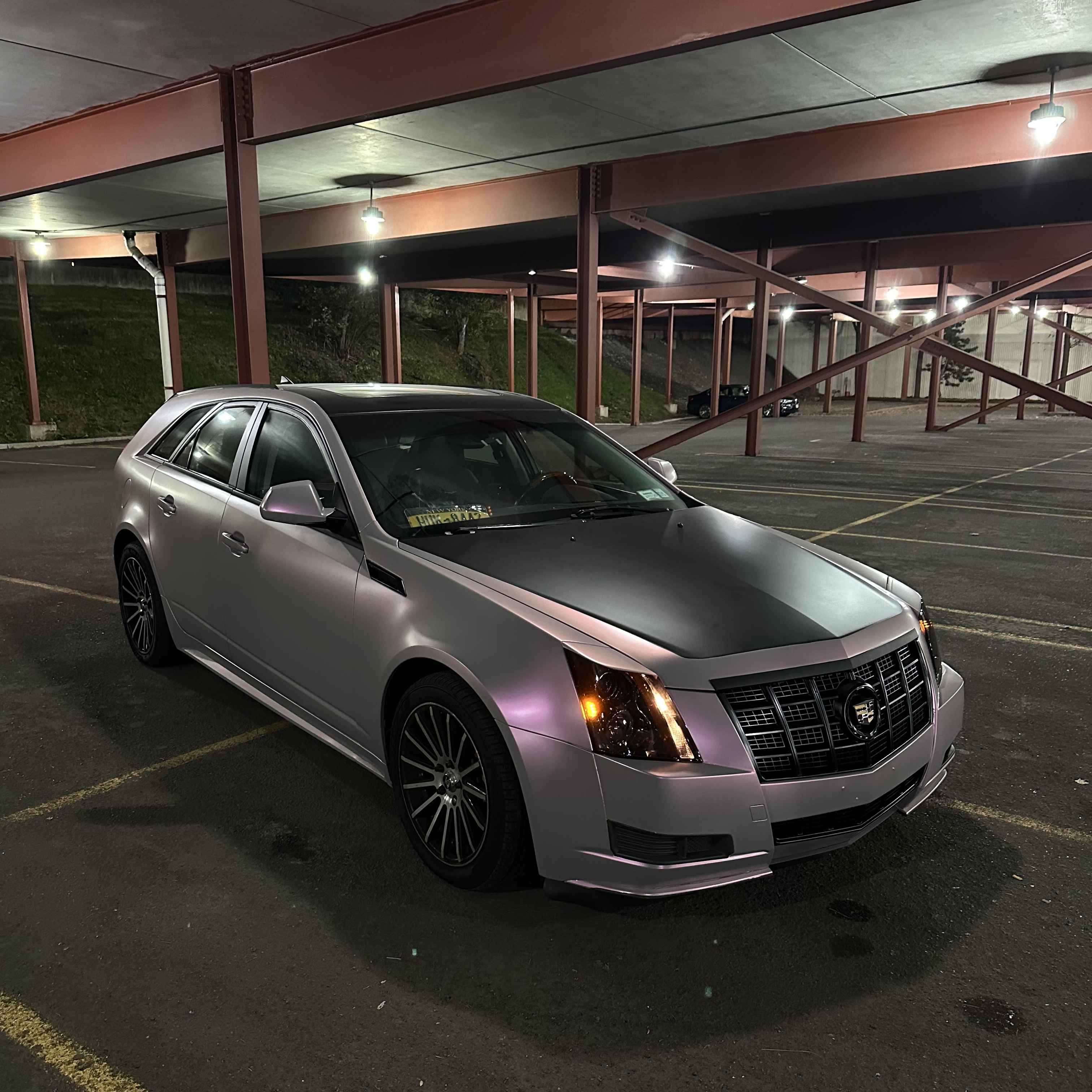 Matte Twin Candy Grey Red Car Vinyl Wrap