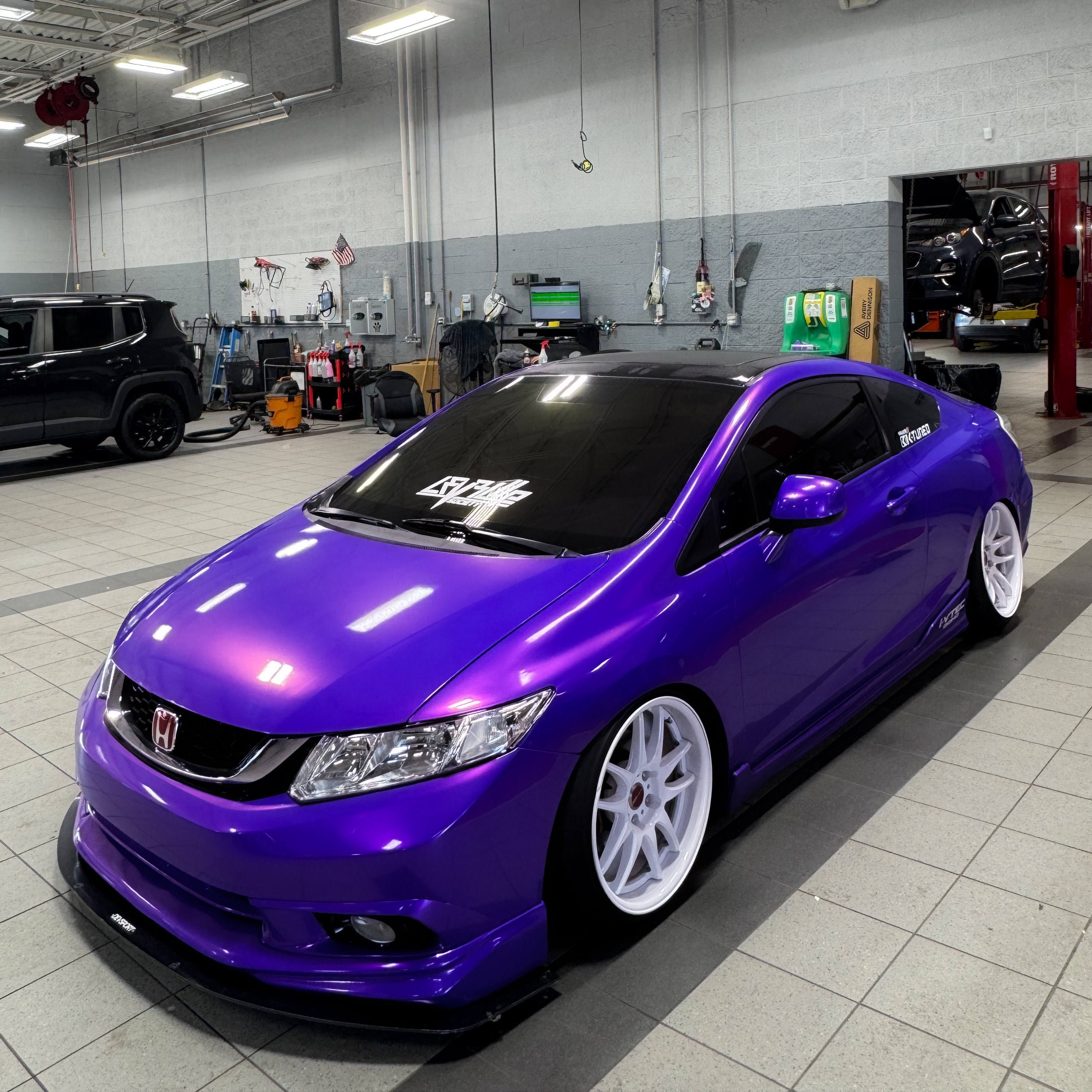 Gloss Metallic Plum Explosion Purple Car Vinyl Wrap