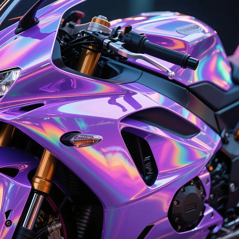 Gloss Purple Holographic Chrome Laser Car Vinyl Wrap