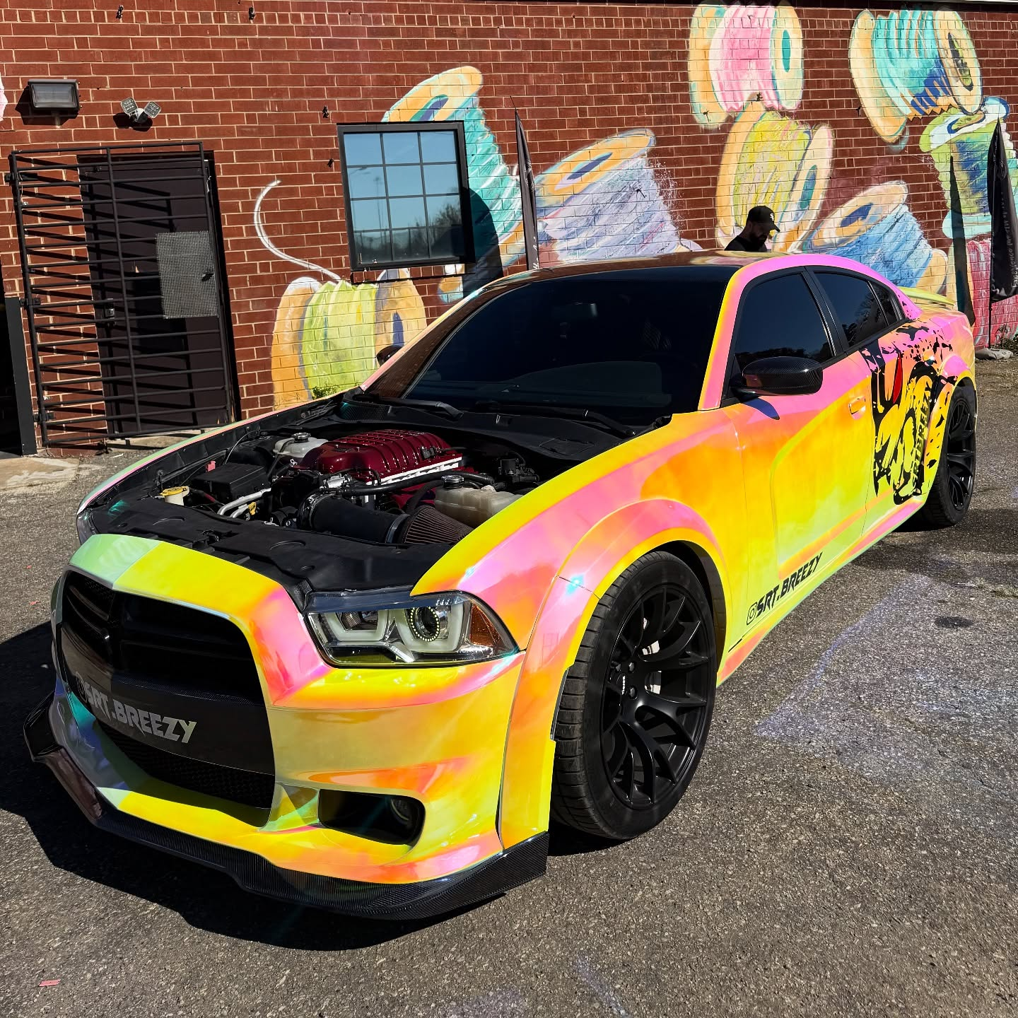 PET Gloss Rainbow Chrome Holographic Pink Car Vinyl Wrap