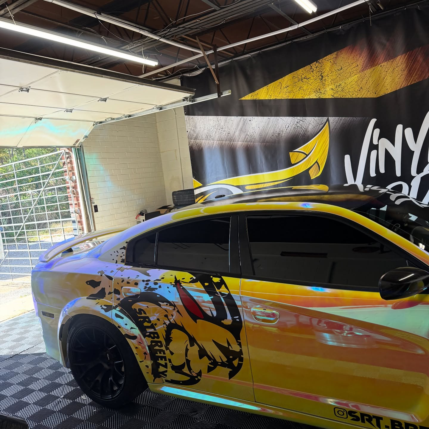 PET Gloss Rainbow Chrome Holographic Pink Car Vinyl Wrap