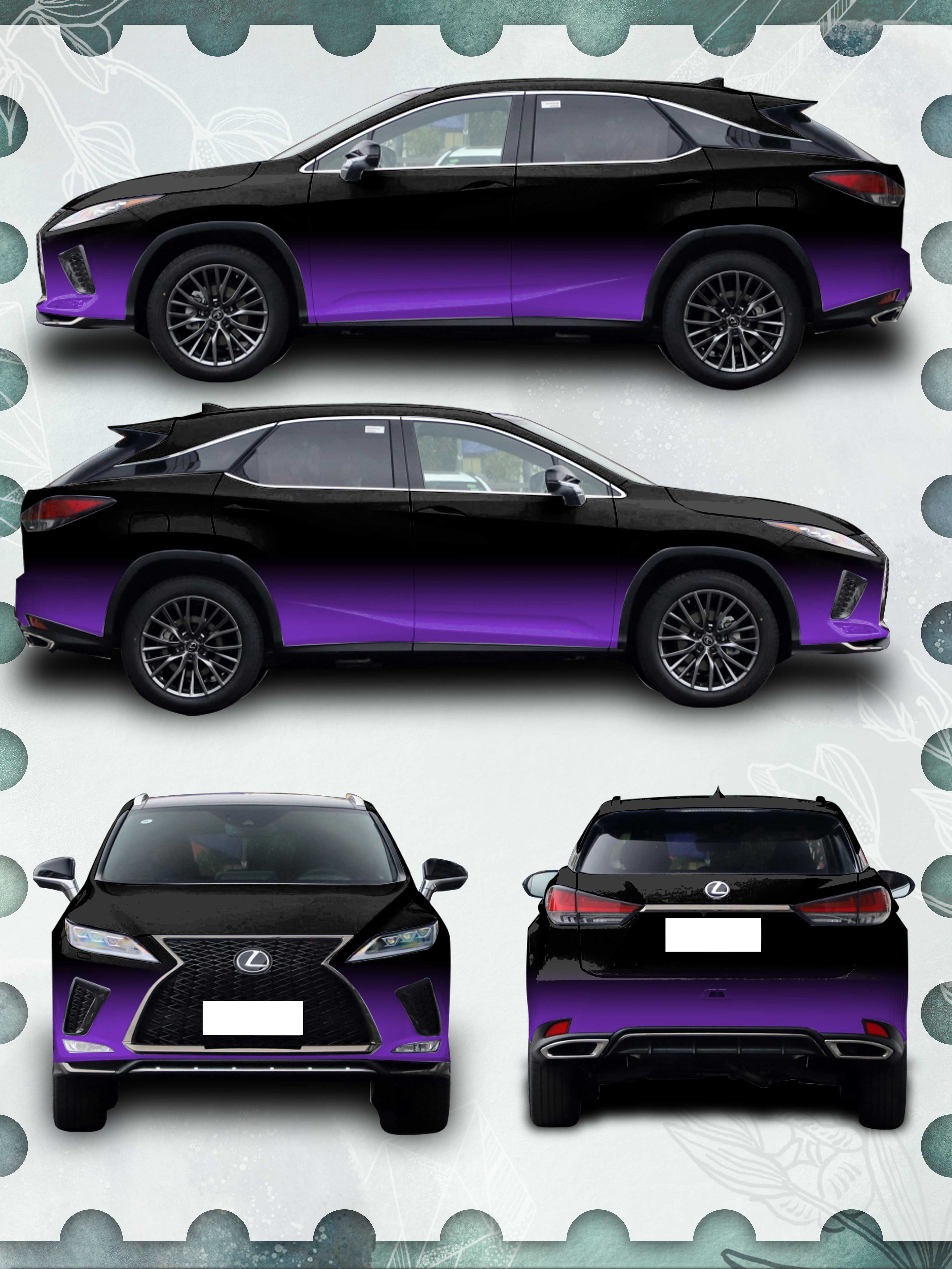 Black-Purple Gradient Customized Car Vinyl Wrap