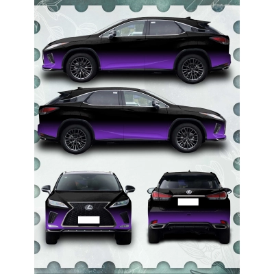 Black-Purple Gradient Customized Car Vinyl Wrap 01