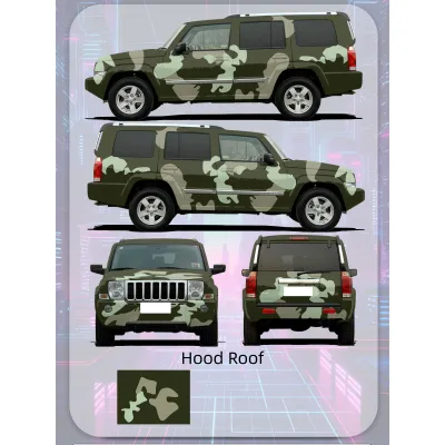 Green Camouflage Customized Car Vinyl Wrap 01
